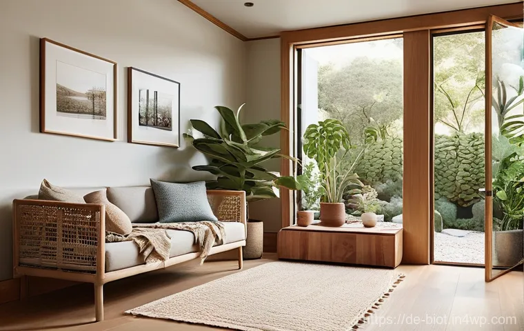 바이오필릭 디자인을 위한 진화하는 정책 - **A serene and inviting home interior designed with biophilic principles.** The space features abund...