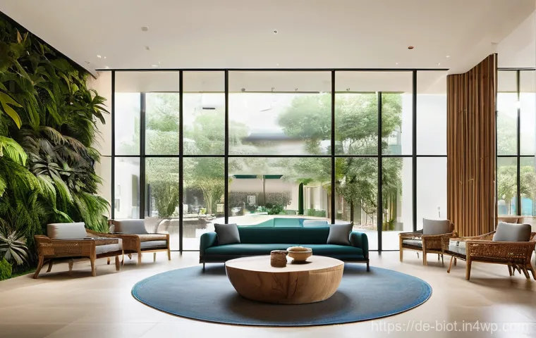 바이오필릭 디자인을 통한 고객 경험 개선 전략 - **Inviting Biophilic Cafe Experience:** An upscale, cozy café interior in a bustling European capita...
